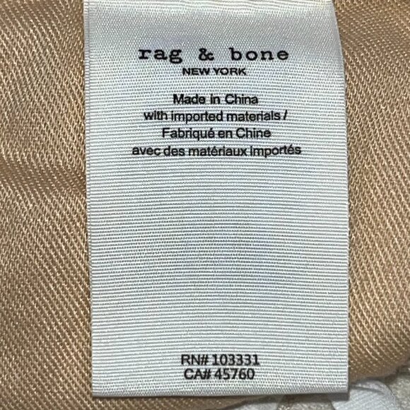 RAG & BONE WREN High-Rise Slim Straight Raw Hem Cropped Denim Jeans in Ecru - 31 - Picture 12 of 13